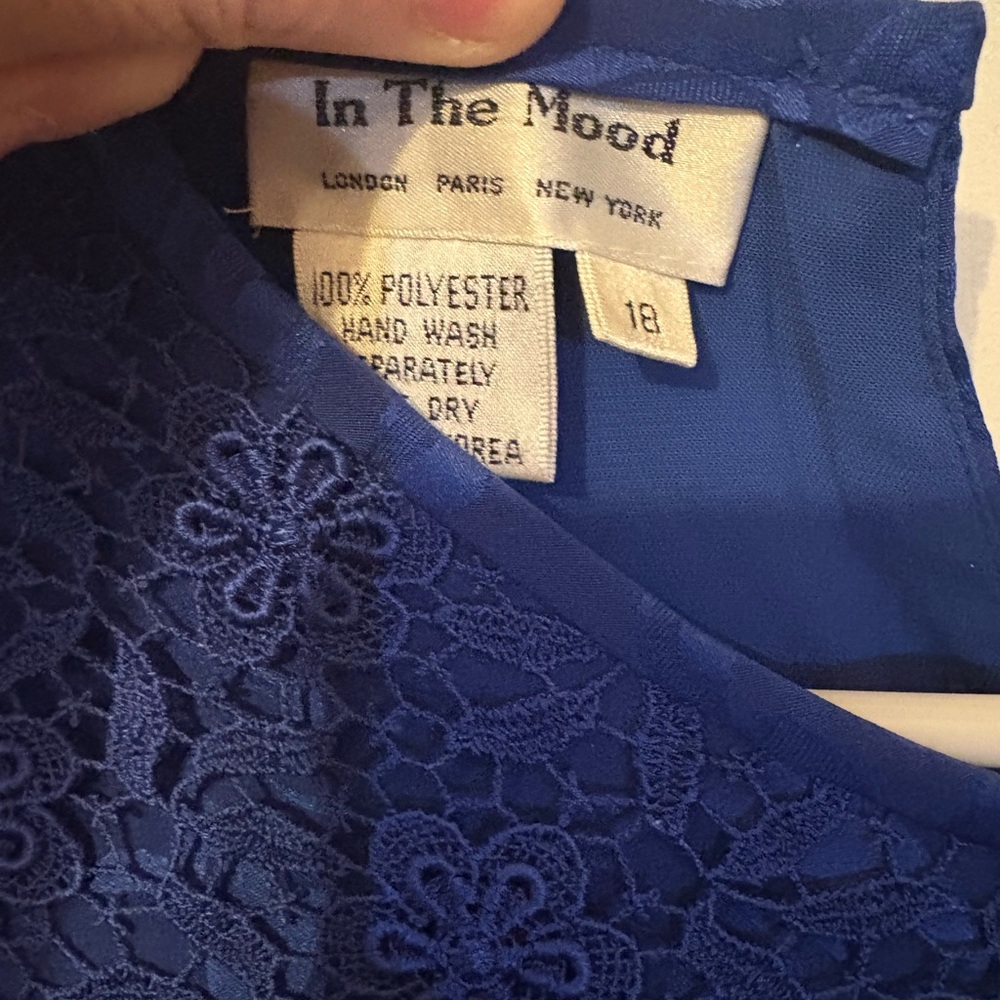 Elegant Blue Lace Women's Dress - Picture 2 of 3